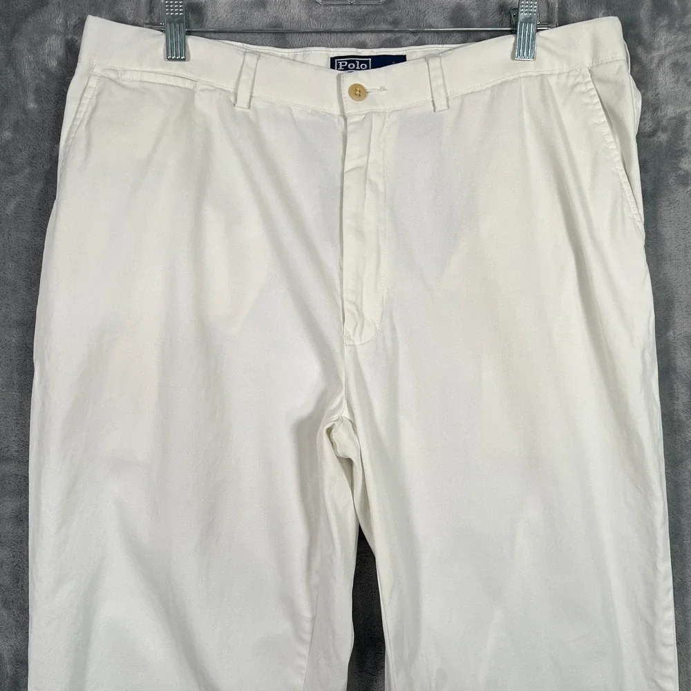 Polo Ralph Lauren Prospect Pants Mens 38x34 (36x33) White Chino Cotton Straight